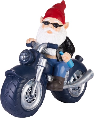 Gnomo giardino motociclista - gnomo,